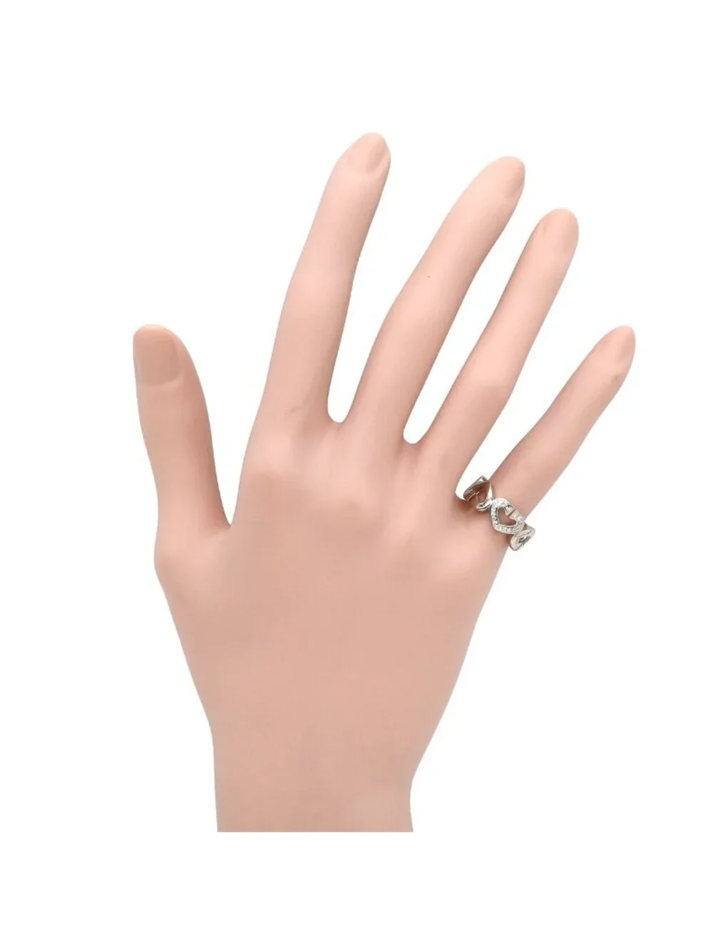 Cartier Ring C Heart Diamond White Gold 48 18k